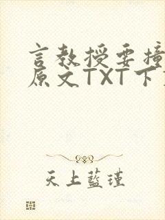 言教授要撞坏了原文TXT下载