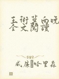 王术莫向晚小说全文阅读