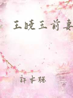 王晓玉前妻