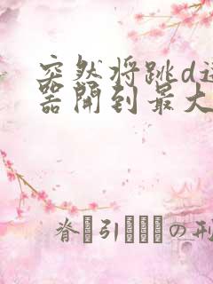 突然将跳d遥控器开到最大