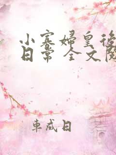 小寡妇皇后受宠日常 全文阅读