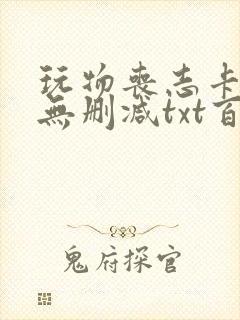 玩物丧志卡比丘无删减txt百度云