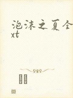 泡沫之夏全集txt