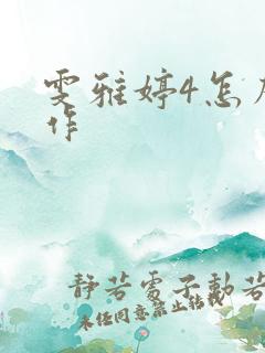 雯雅婷4怎么操作