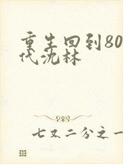 重生回到80年代沈林