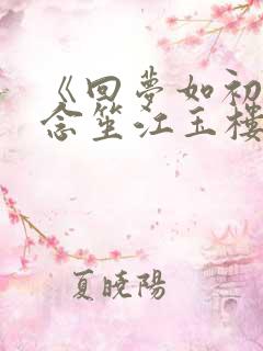 《回梦如初》阮念笙江玉楼