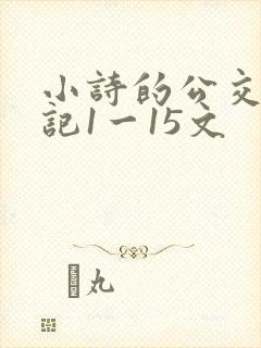 小诗的公交车日记1一15文