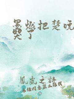 墨燃把楚晚宁C哭了