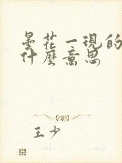 昙花一现的现是什么意思