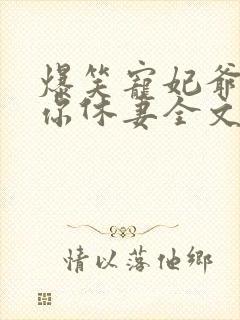 爆笑宠妃爷我等你休妻全文免费阅读