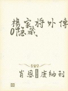 杨家将外传2.0隐藏