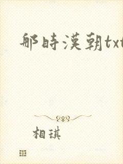那时汉朝txt