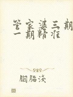 管家婆三期必开一期精准