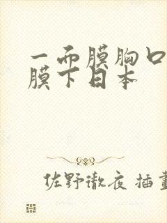 一面膜胸口一面膜下日本