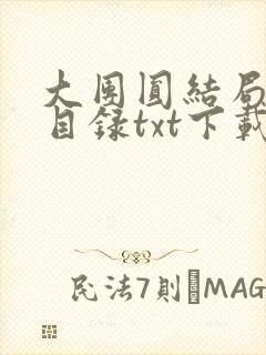 大团圆结局全文目录txt下载