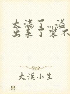 太满了...溢出来了装不下了