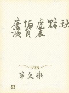 唐伯虎点秋香2演员表