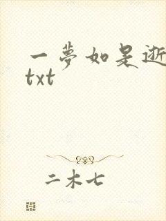 一梦如是逝水长txt
