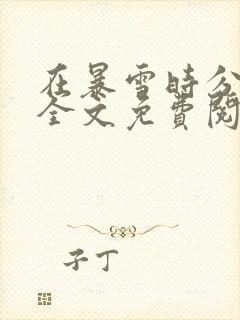 在暴雪时分小说全文免费阅读