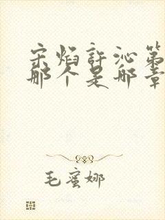 宋焰许沁第一次那个是哪章