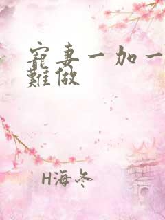 宠妻一加一老婆难做