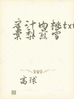蜜汁肉桃txt棠梨煎雪