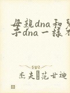 母亲dna和儿子dna一样不