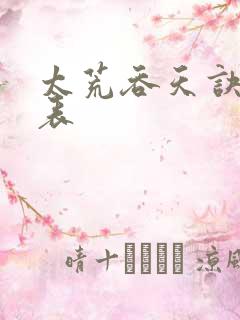 太荒吞天诀境界表