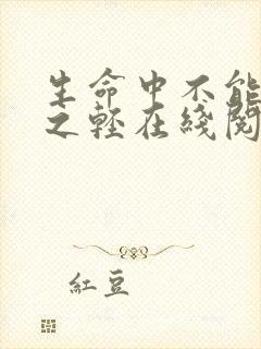 生命中不能承受之轻在线阅读