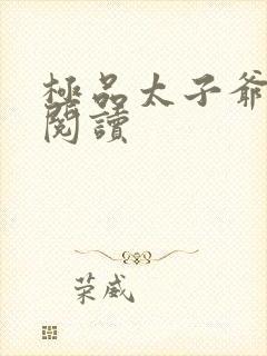 极品太子爷全文阅读