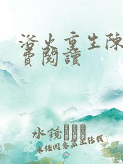 浴火重生陈风免费阅读