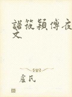 诺筱颖傅夜沉全文