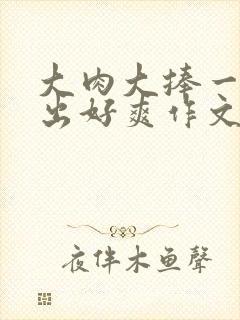 大肉大捧一进一出好爽作文