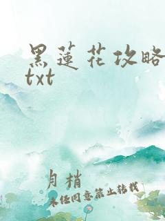 黑莲花攻略手册txt