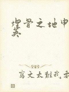 埋骨之地申屠奎英