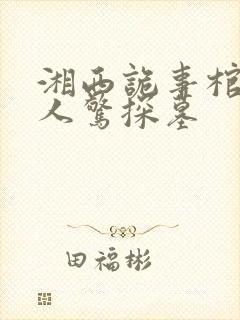 湘西诡事棺山道人惊探墓