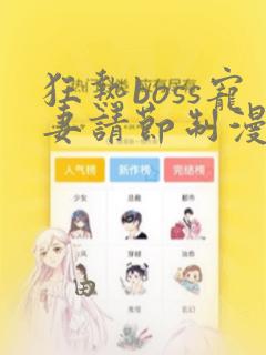 狂热boss宠妻请节制漫画：结局+番外