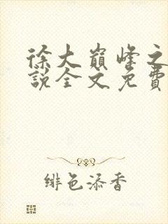 徐大巅峰之路小说全文免费阅读