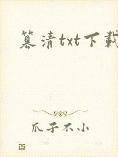 篡清txt下载封面