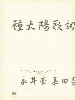 种太阳歌词封面