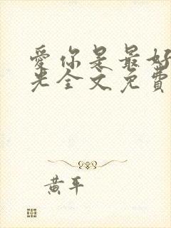 爱你是最好的时光全文免费阅读封面