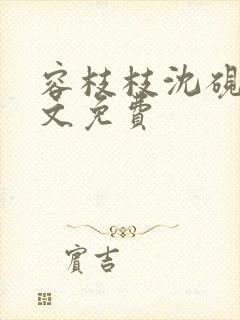 容枝枝沈砚书全文免费封面