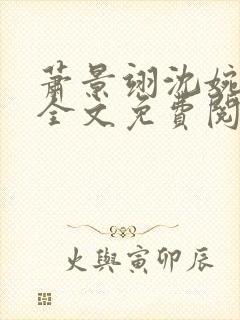 萧景翊沈婉小说全文免费阅读