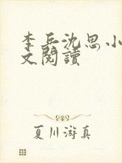 李兵沈思小说全文阅读