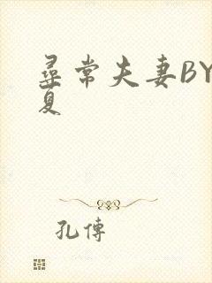 寻常夫妻BY写夏封面