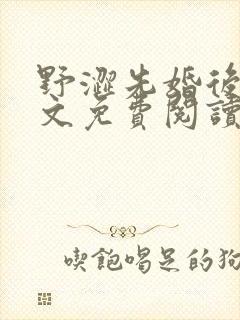 野涩先婚后爱全文免费阅读笔趣阁