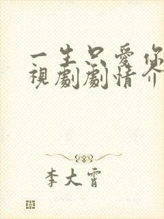 一生只爱你 电视剧剧情介绍