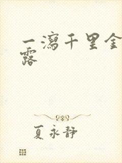 一泻千里金银花露封面