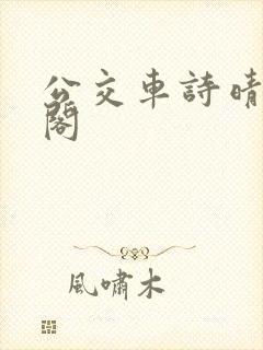 公交车诗晴笔趣阁