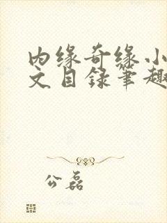 内缘奇缘小说全文目录笔趣阁